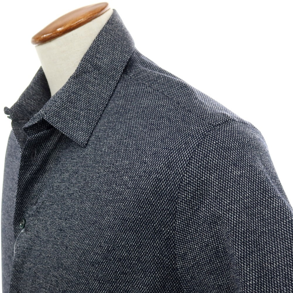 【中古】ジョルジオアルマーニ GIORGIO ARMANI コットンジャージー 半袖シャツ ネイビーxホワイト【サイズ40】【 状態ランクB 】【 メンズ 】