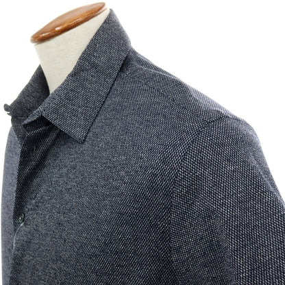 【中古】ジョルジオアルマーニ GIORGIO ARMANI コットンジャージー 半袖シャツ ネイビーxホワイト【サイズ40】【 状態ランクB 】【 メンズ 】