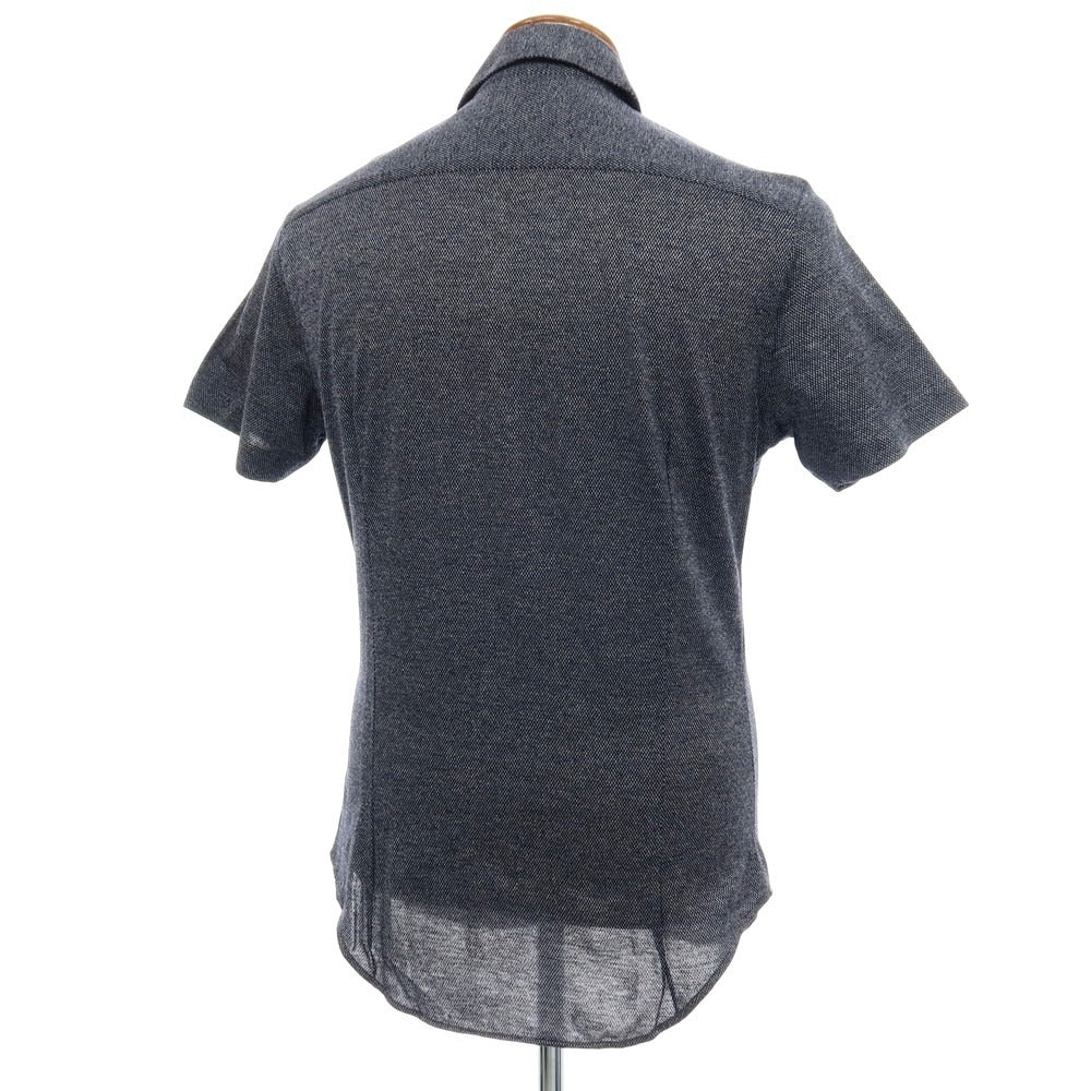 【中古】ジョルジオアルマーニ GIORGIO ARMANI コットンジャージー 半袖シャツ ネイビーxホワイト【サイズ40】【 状態ランクB 】【 メンズ 】