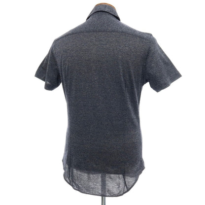 【中古】ジョルジオアルマーニ GIORGIO ARMANI コットンジャージー 半袖シャツ ネイビーxホワイト【サイズ40】【 状態ランクB 】【 メンズ 】