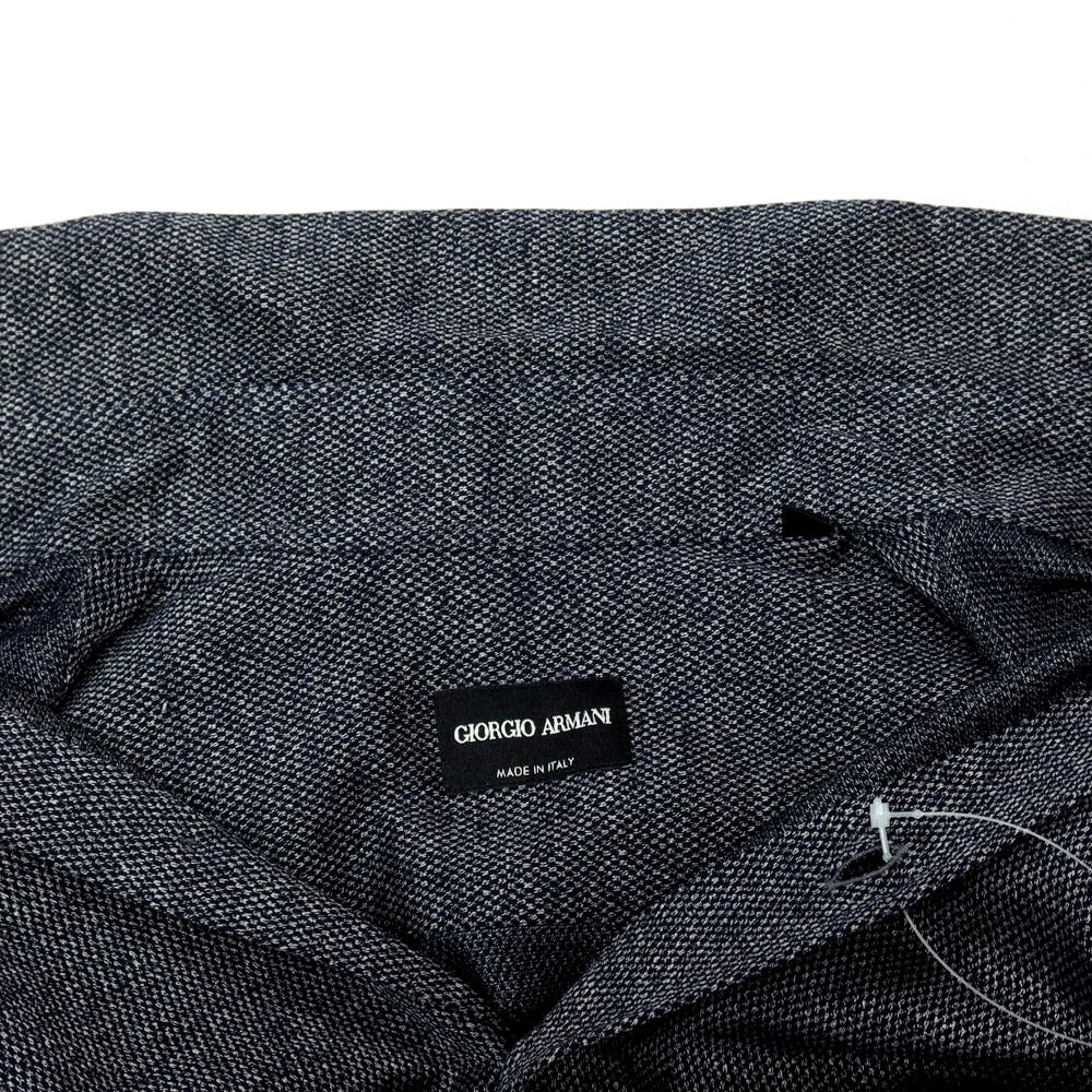 【中古】ジョルジオアルマーニ GIORGIO ARMANI コットンジャージー 半袖シャツ ネイビーxホワイト【サイズ40】【 状態ランクB 】【 メンズ 】