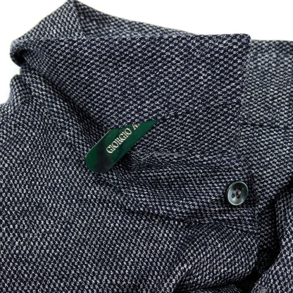 【中古】ジョルジオアルマーニ GIORGIO ARMANI コットンジャージー 半袖シャツ ネイビーxホワイト【サイズ40】【 状態ランクB 】【 メンズ 】