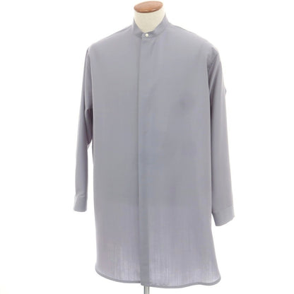 【中古】ジルサンダー JIL SANDER ウール バンドカラー ロング カジュアルシャツ グレー【 39 】【 状態ランクB 】【 メンズ 】