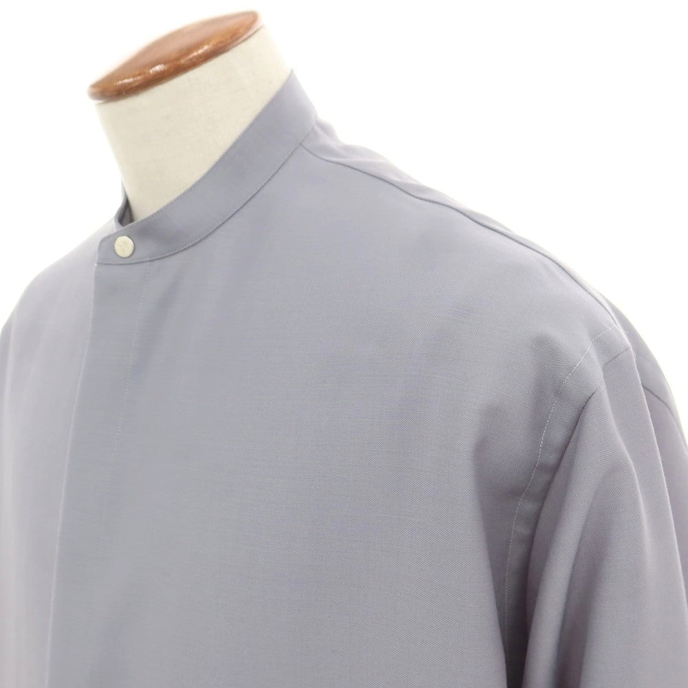 【中古】ジルサンダー JIL SANDER ウール バンドカラー ロング カジュアルシャツ グレー【 39 】【 状態ランクB 】【 メンズ 】