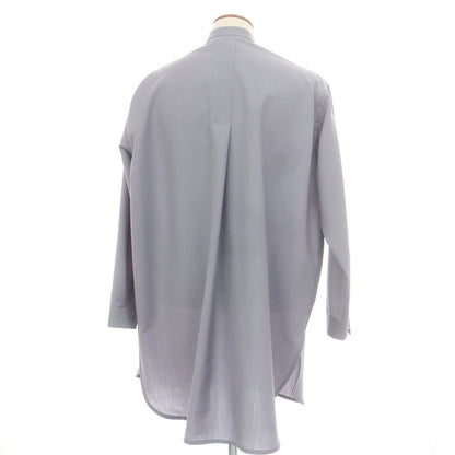 【中古】ジルサンダー JIL SANDER ウール バンドカラー ロング カジュアルシャツ グレー【 39 】【 状態ランクB 】【 メンズ 】