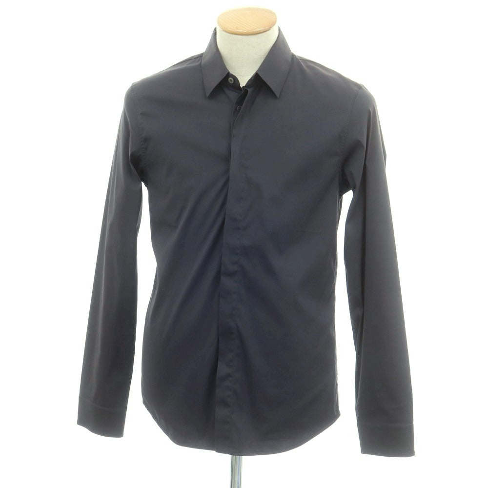 【中古】ジルサンダー JIL SANDER ストレッチ コットンナイロン レギュラーカラー カジュアルシャツ ダークグレー【 38 】【 状態ランクB 】【 メンズ 】