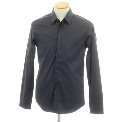 【中古】ジルサンダー JIL SANDER ストレッチ コットンナイロン レギュラーカラー カジュアルシャツ ダークグレー【 38 】【 状態ランクB 】【 メンズ 】