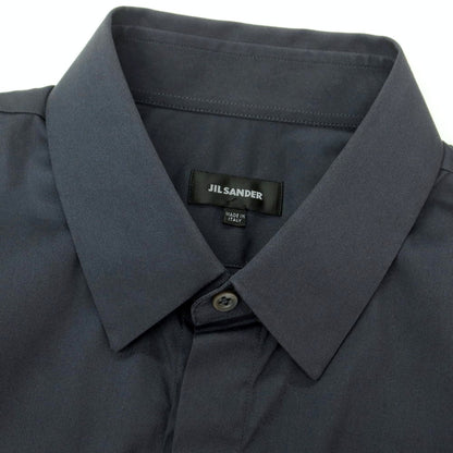 【中古】ジルサンダー JIL SANDER ストレッチ コットンナイロン レギュラーカラー カジュアルシャツ ダークグレー【 38 】【 状態ランクB 】【 メンズ 】