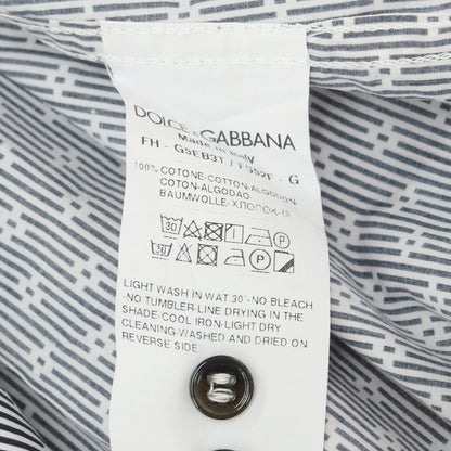【中古】ドルチェアンドガッバーナ DOLCE&amp;GABBANA GOLD コットン ボタンダウン カジュアルシャツ ブラックxホワイト【 38 】【 状態ランクB 】【 メンズ 】