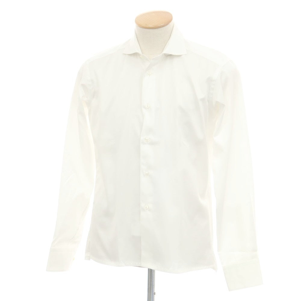 【中古】ランバンコレクション LANVIN COLLECTION コットン ホリゾンタルカラー ドレスシャツ ホワイト【 表記なし（S位） 】【 状態ランクB 】【 メンズ 】