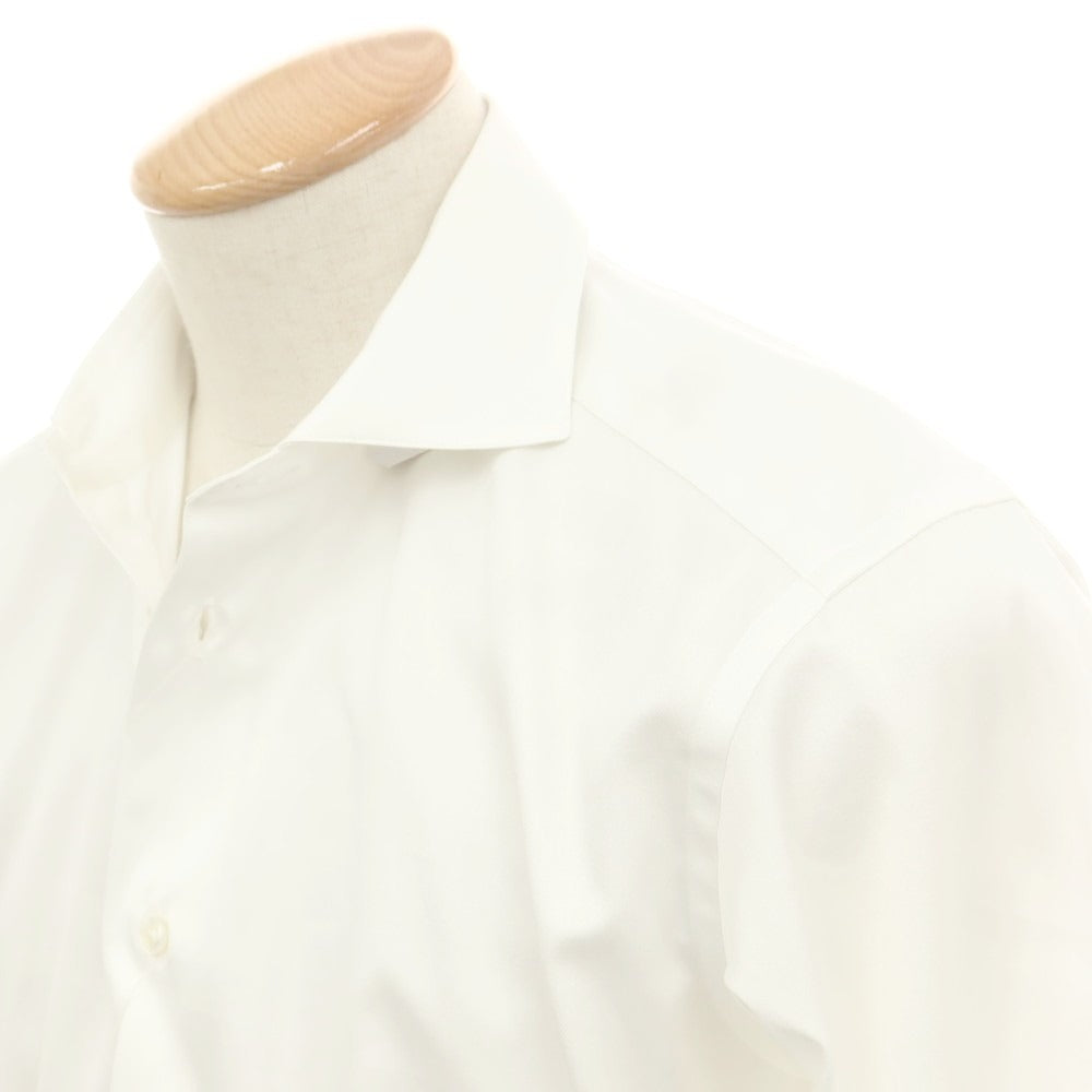 【中古】ランバンコレクション LANVIN COLLECTION コットン ホリゾンタルカラー ドレスシャツ ホワイト【 表記なし（S位） 】【 状態ランクB 】【 メンズ 】