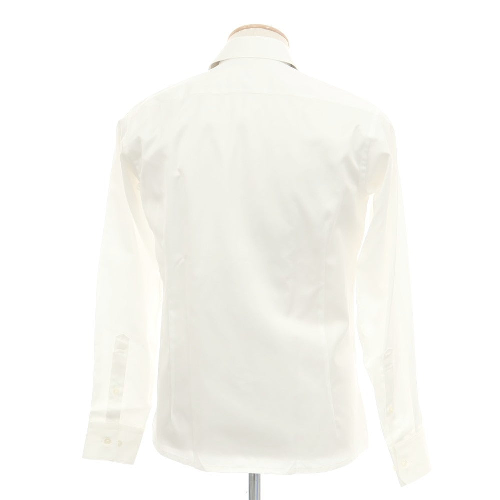 【中古】ランバンコレクション LANVIN COLLECTION コットン ホリゾンタルカラー ドレスシャツ ホワイト【 表記なし（S位） 】【 状態ランクB 】【 メンズ 】