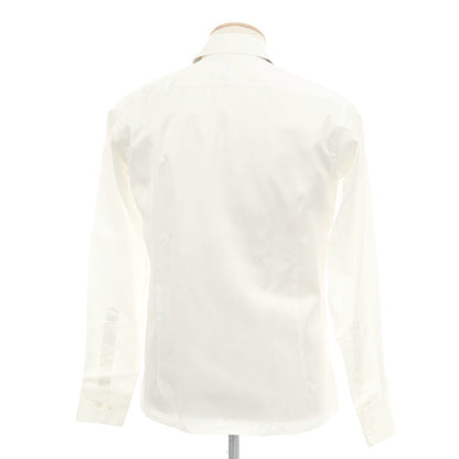 【中古】ランバンコレクション LANVIN COLLECTION コットン ホリゾンタルカラー ドレスシャツ ホワイト【 表記なし（S位） 】【 状態ランクB 】【 メンズ 】