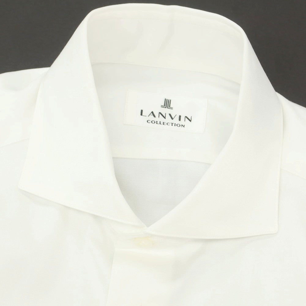 【中古】ランバンコレクション LANVIN COLLECTION コットン ホリゾンタルカラー ドレスシャツ ホワイト【 表記なし（S位） 】【 状態ランクB 】【 メンズ 】