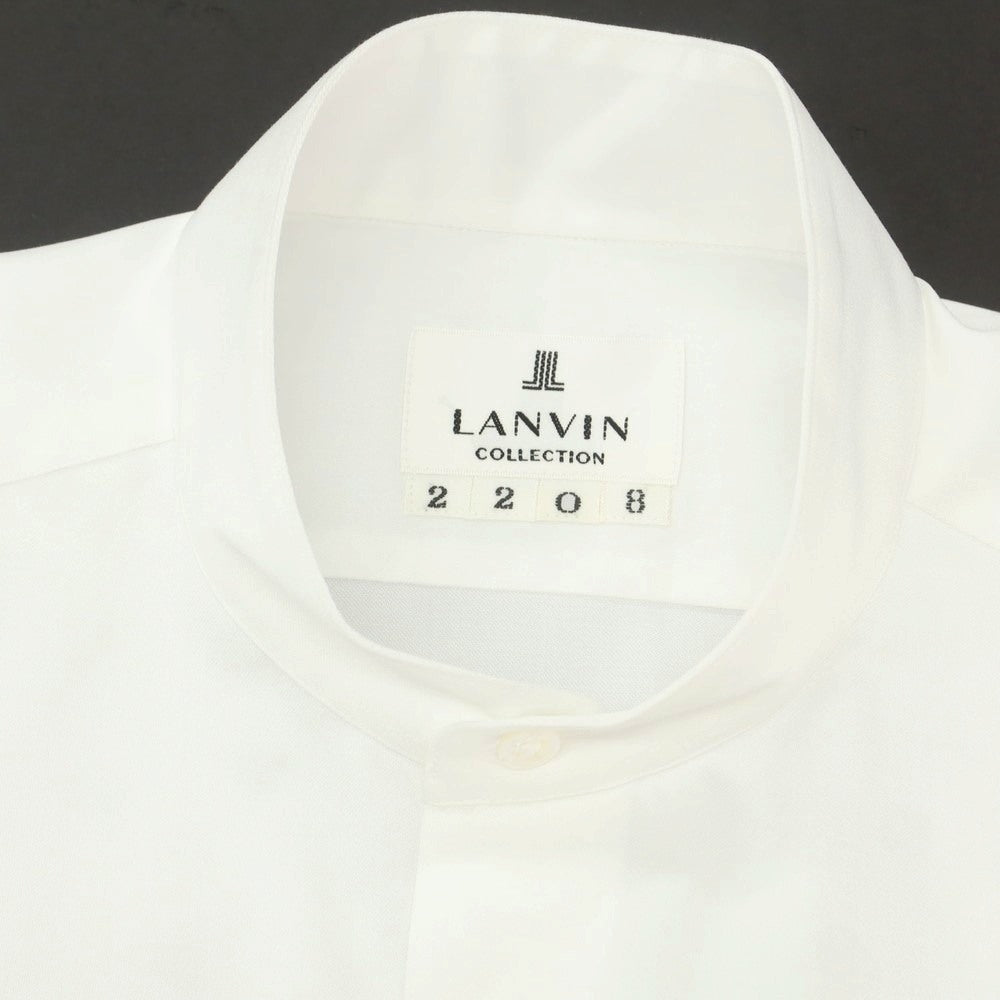 【中古】ランバンコレクション LANVIN COLLECTION コットン スタンドカラー カジュアルシャツ ホワイト【サイズ表記なし（S位）】【 状態ランクA 】【 メンズ 】[BPD]