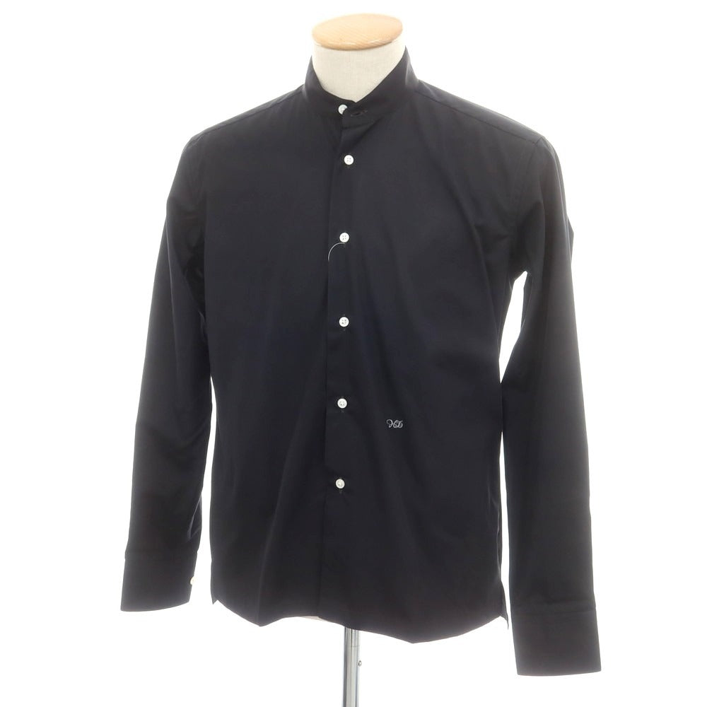 【中古】ランバンコレクション LANVIN COLLECTION コットン スタンドカラー カジュアルシャツ ブラック【 表記なし（S位） 】【 状態ランクA 】【 メンズ 】