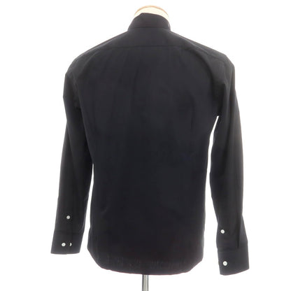 【中古】ランバンコレクション LANVIN COLLECTION コットン スタンドカラー カジュアルシャツ ブラック【 表記なし（S位） 】【 状態ランクA 】【 メンズ 】