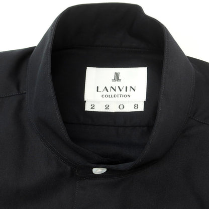 【中古】ランバンコレクション LANVIN COLLECTION コットン スタンドカラー カジュアルシャツ ブラック【 表記なし（S位） 】【 状態ランクA 】【 メンズ 】