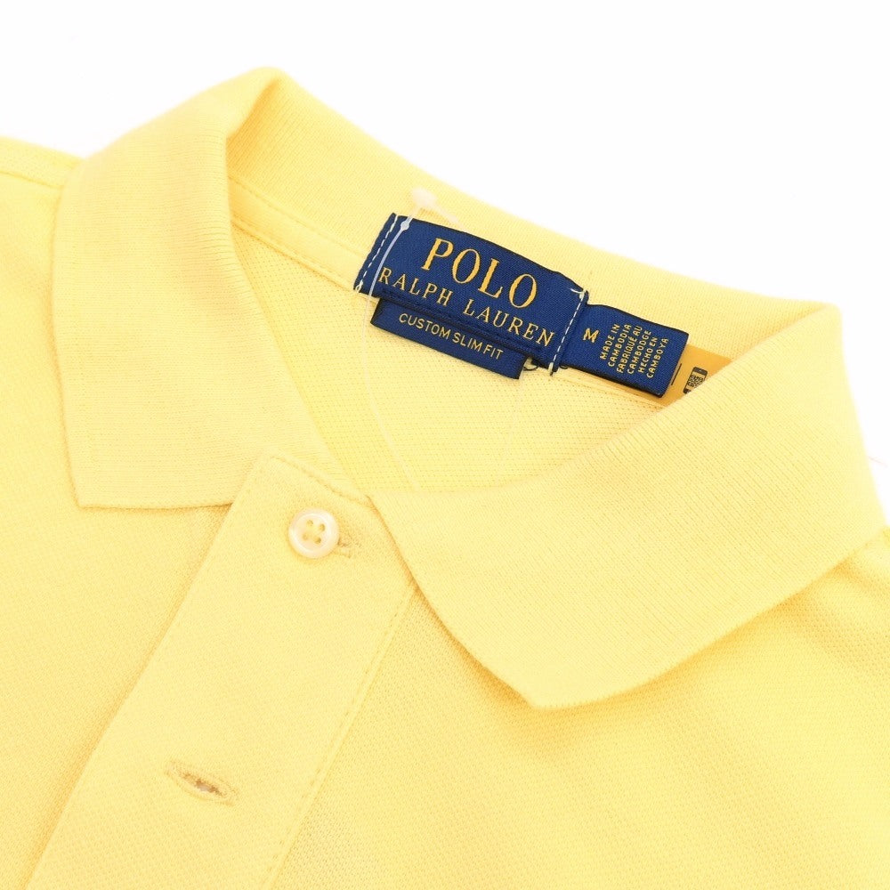 【中古】ポロ ラルフローレン Polo Ralph Lauren 鹿の子 コットン 半袖ポロシャツ イエロー【サイズM】【 状態ランクA 】【 メンズ 】