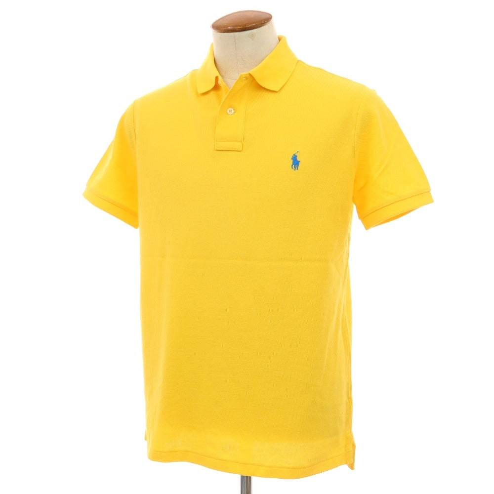 【中古】ポロ ラルフローレン Polo Ralph Lauren 鹿の子 コットン 半袖ポロシャツ イエロー【サイズM】【 状態ランクA 】【 メンズ 】