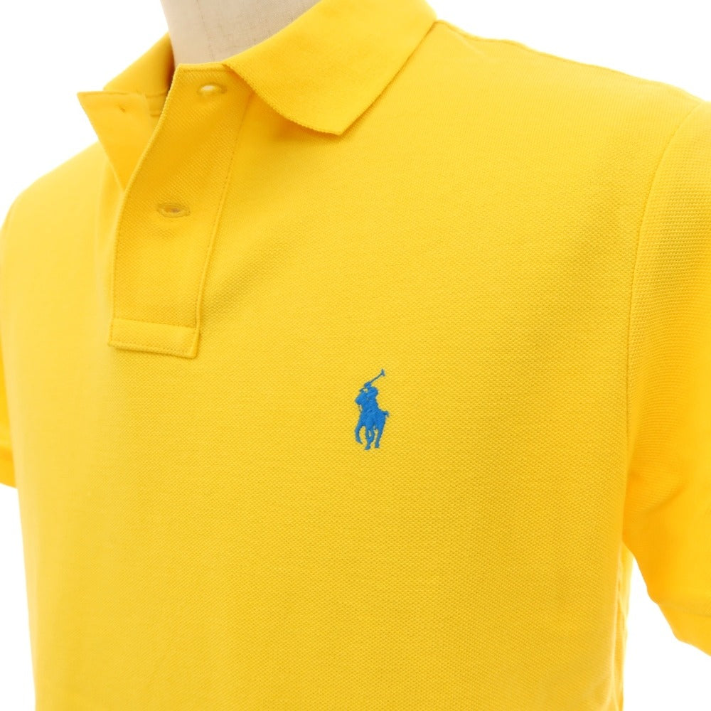 【中古】ポロ ラルフローレン Polo Ralph Lauren 鹿の子 コットン 半袖ポロシャツ イエロー【サイズM】【 状態ランクA 】【 メンズ 】