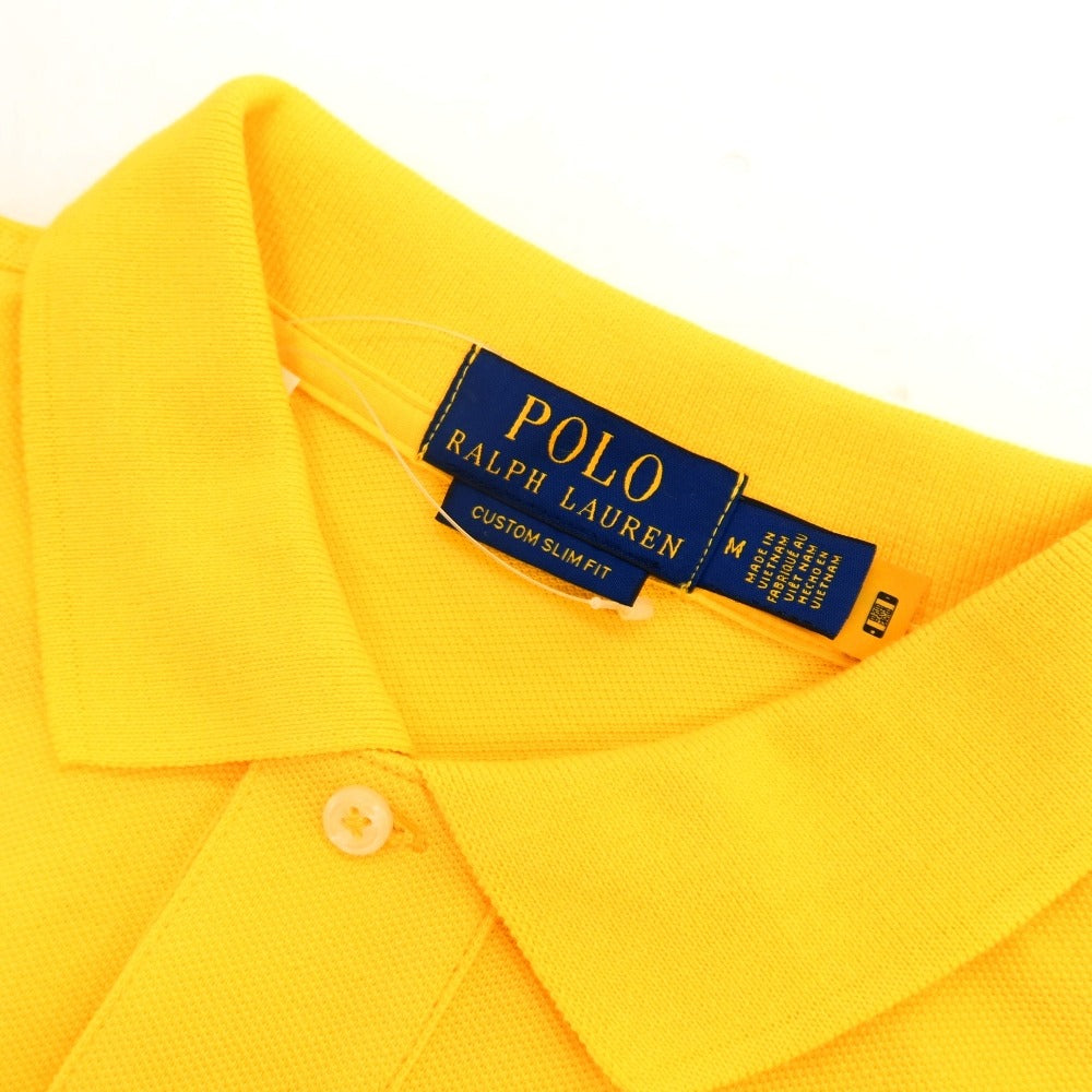 【中古】ポロ ラルフローレン Polo Ralph Lauren 鹿の子 コットン 半袖ポロシャツ イエロー【サイズM】【 状態ランクA 】【 メンズ 】