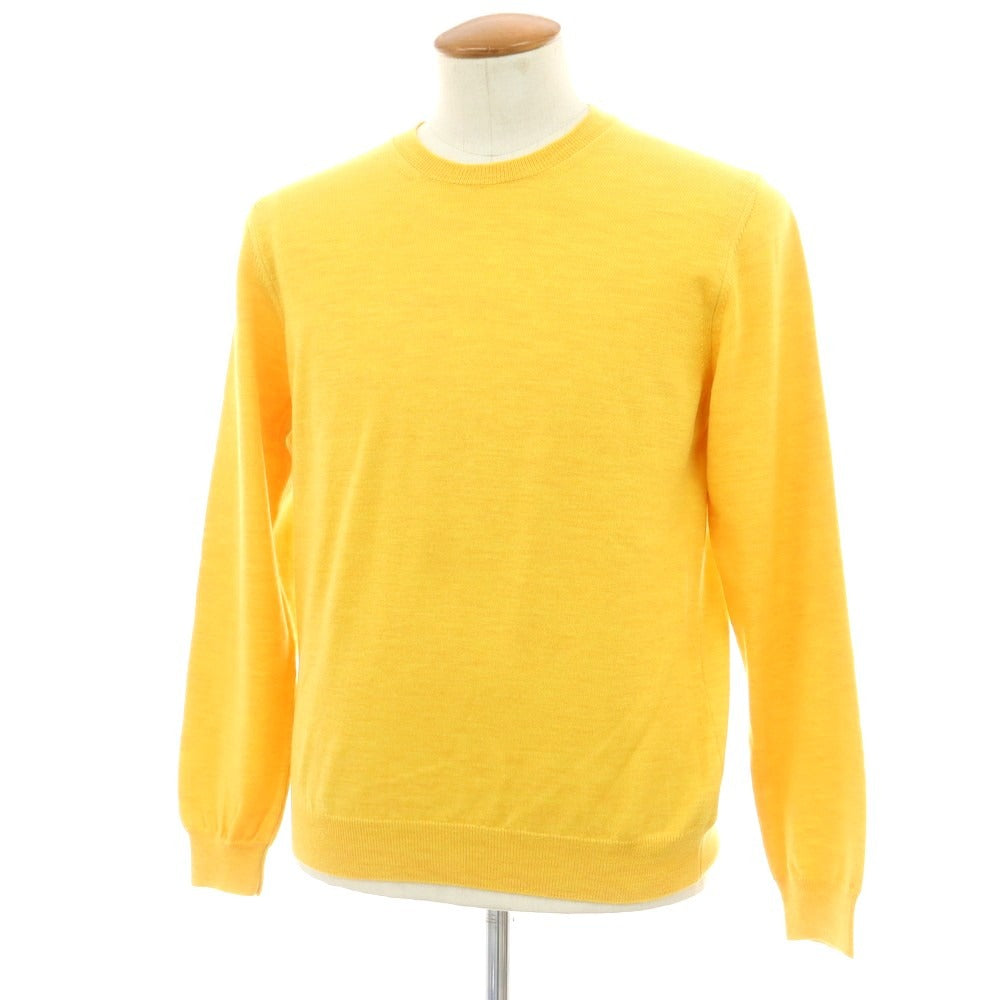 【中古】ザノーネ ZANONE ハイゲージウール クルーネックニット イエロー系【 48 】【 状態ランクA 】【 メンズ 】