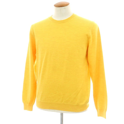 【中古】ザノーネ ZANONE ハイゲージウール クルーネックニット イエロー系【 48 】【 状態ランクA 】【 メンズ 】