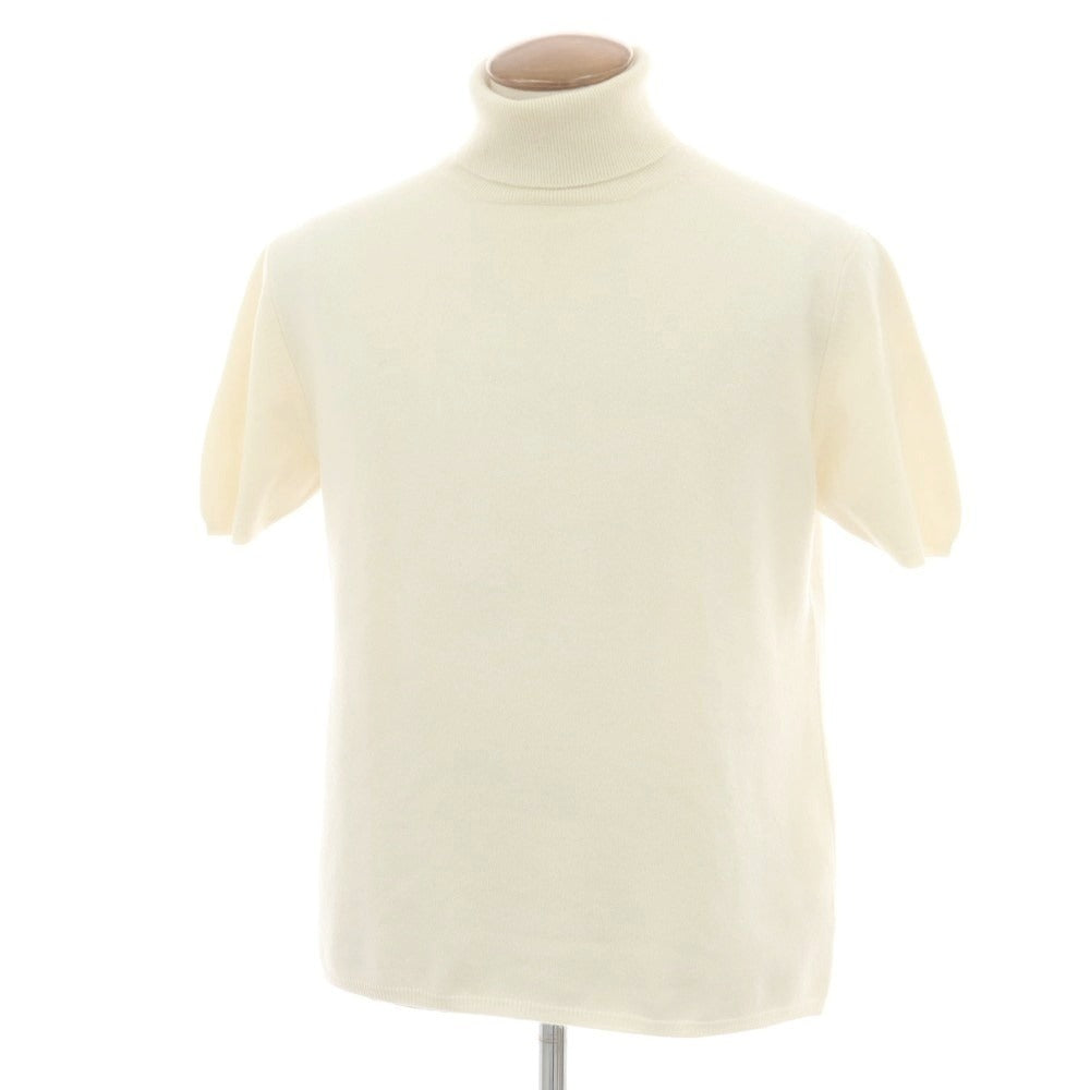 【中古】ヴァレンティノ VALENTINO カシミヤ 半袖タートルネックニット オフホワイト【 50 】【 状態ランクB 】【 メンズ 】