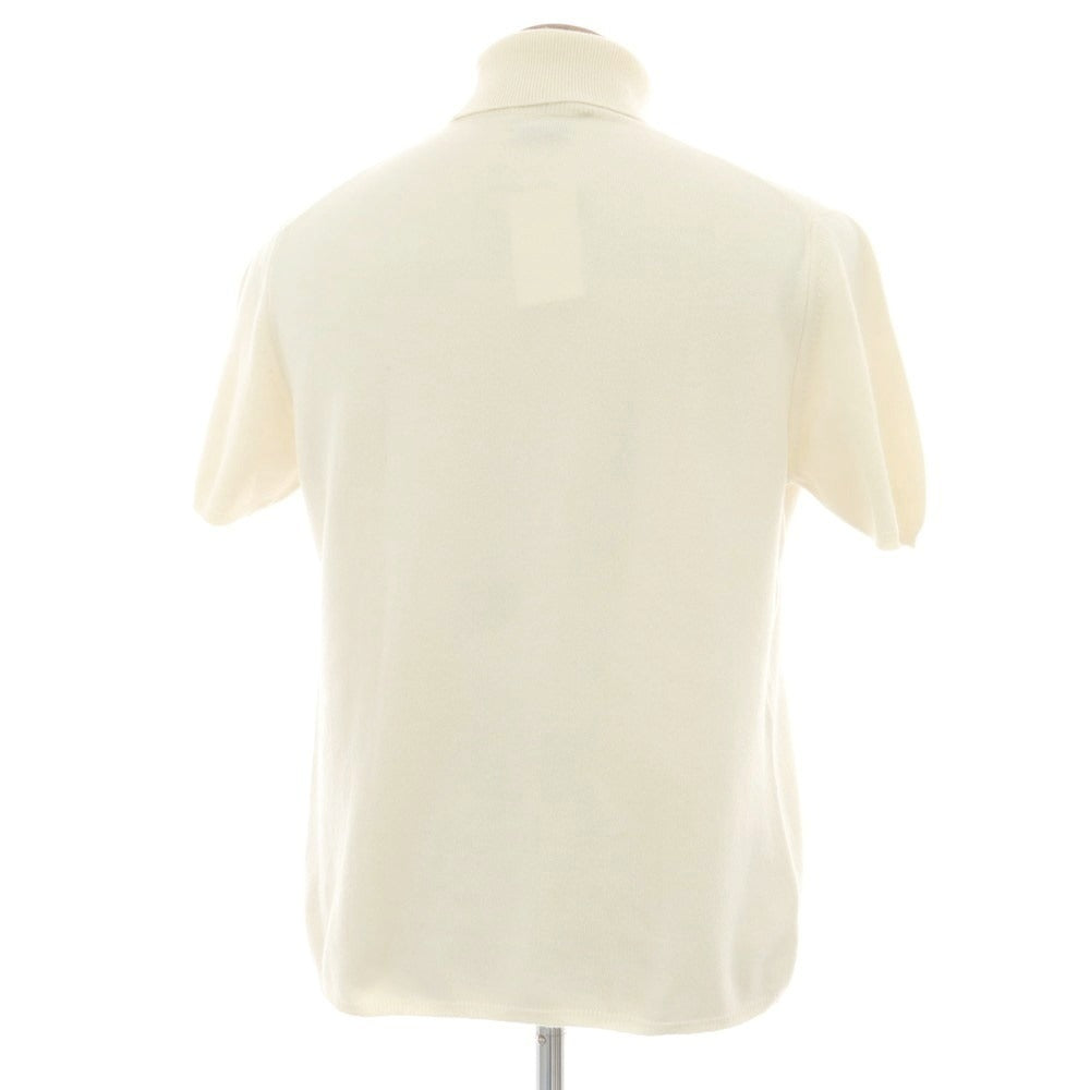 【中古】ヴァレンティノ VALENTINO カシミヤ 半袖タートルネックニット オフホワイト【 50 】【 状態ランクB 】【 メンズ 】
