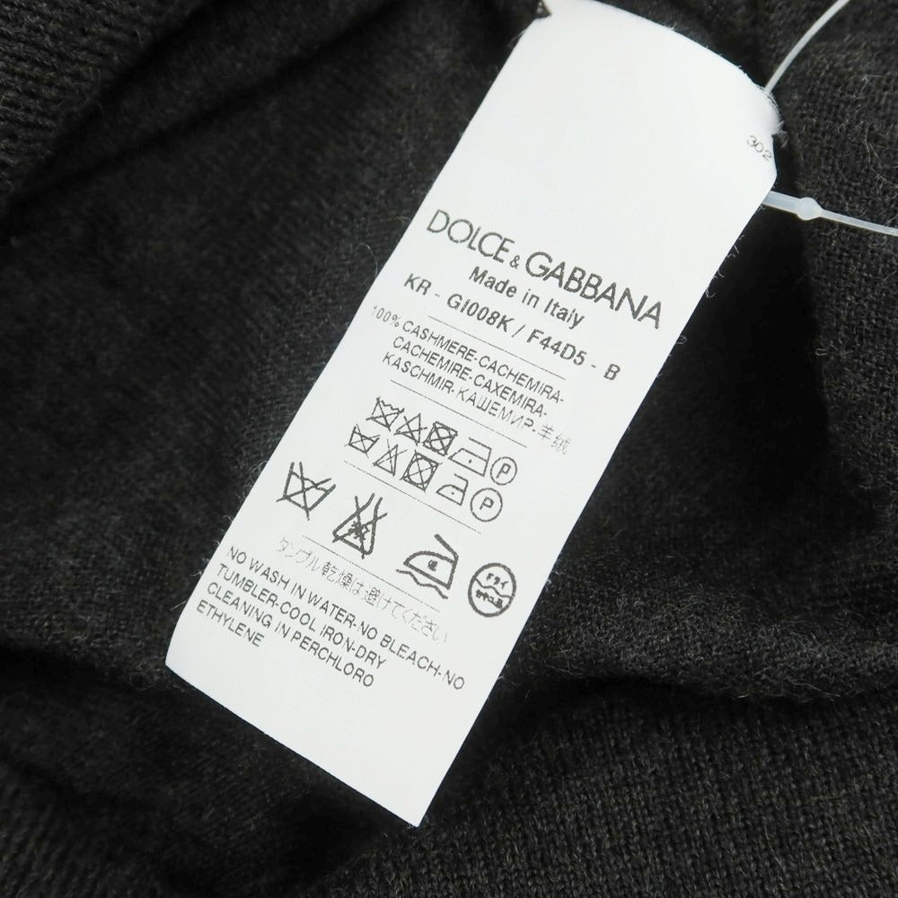 【中古】ドルチェアンドガッバーナ DOLCE&amp;GABBANA ハイゲージカシミヤ クルーネックニット チャコールグレー【 46 】【 状態ランクB 】【 メンズ 】