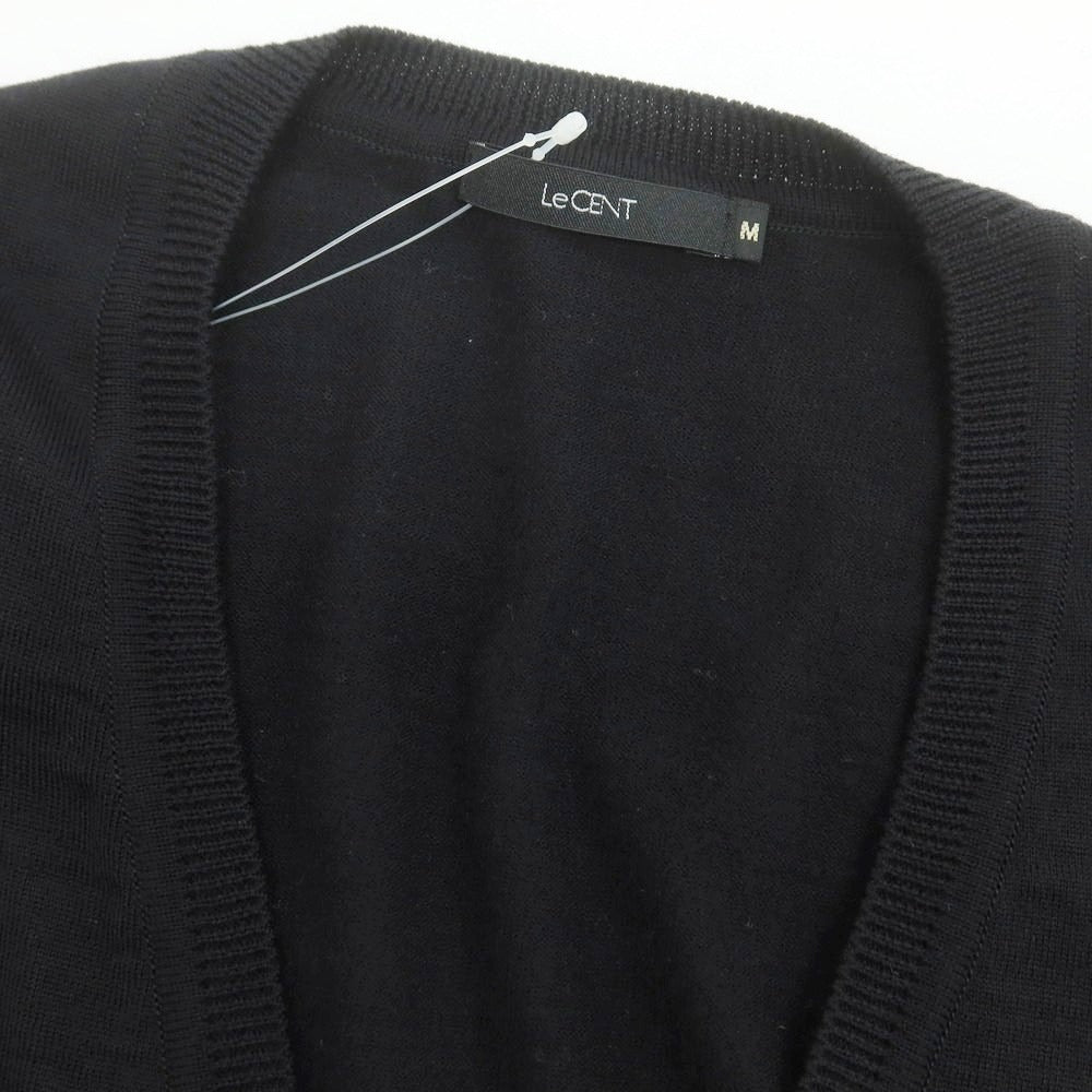 【中古】レセント LeCENT ハイゲージウール ニットベストカーディガン ブラック【 M 】【 状態ランクB 】【 メンズ 】