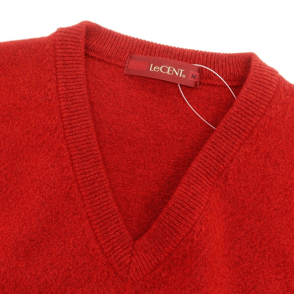 【中古】レセント LeCENT カシミヤ Vネックニット レッド【サイズM】【 状態ランクA 】【 メンズ 】[DPD]