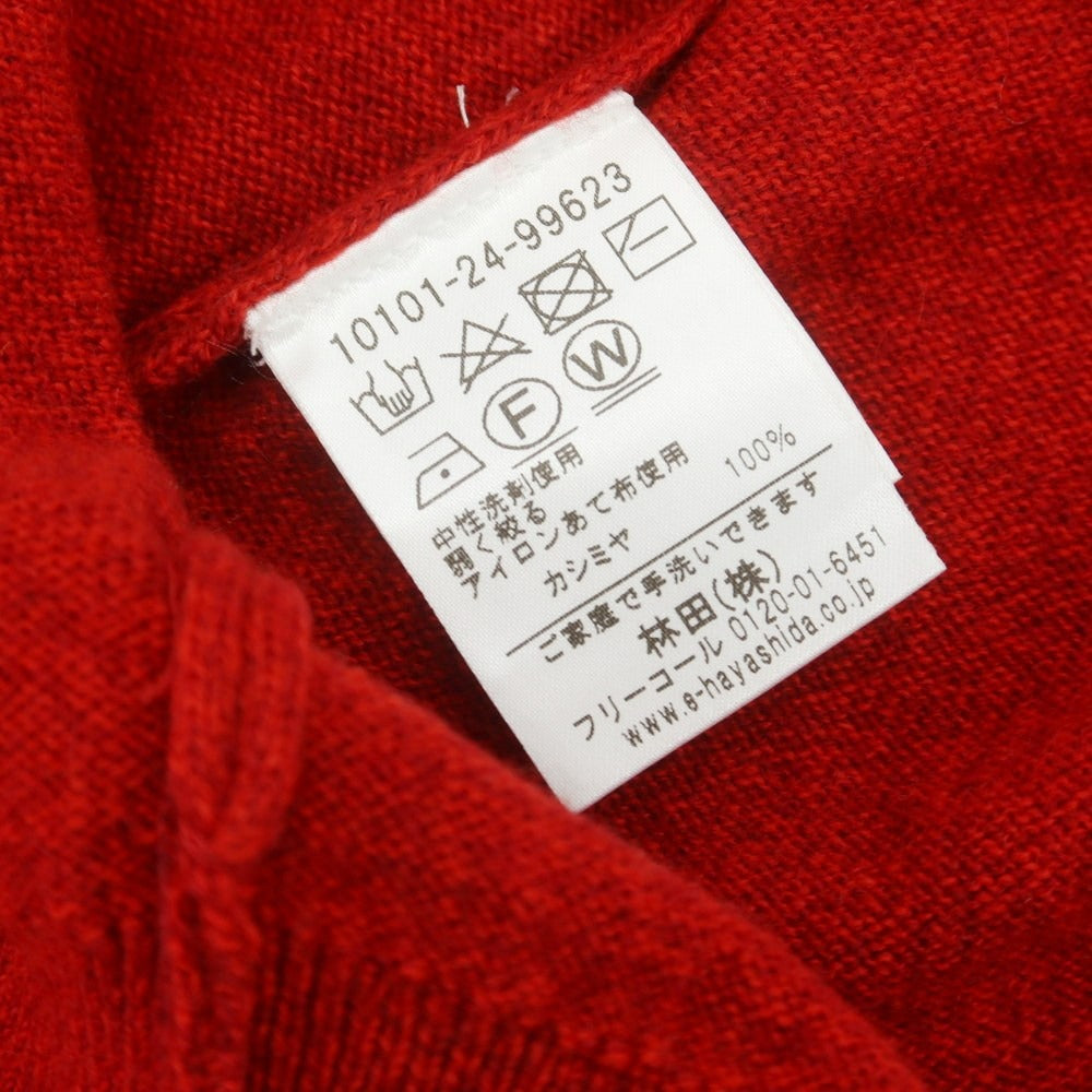 【中古】レセント LeCENT カシミヤ Vネックニット レッド【 M 】【 状態ランクA 】【 メンズ 】
