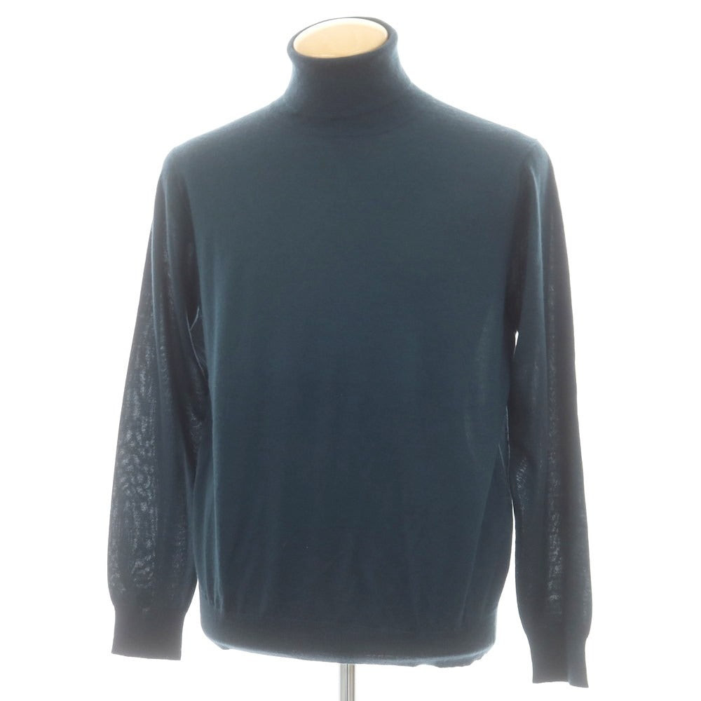 【中古】トゥモローランド TOMORROWLAND ハイゲージカシミヤシルク タートルネックニット ダークグリーン【 S 】【 状態ランクB 】【 メンズ 】