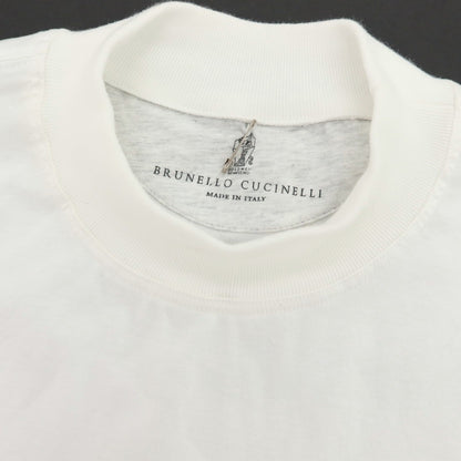 【中古】ブルネロクチネリ Brunello Cucinelli コットン モックネック 長袖Ｔシャツ ホワイト【 S 】【 状態ランクC 】【 メンズ 】