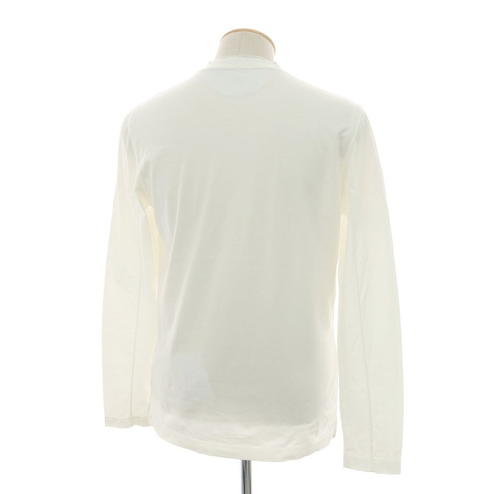 【中古】ブルネロクチネリ Brunello Cucinelli コットン Vネック 長袖Ｔシャツ オフホワイト【 XS 】【 状態ランクB 】【 メンズ 】