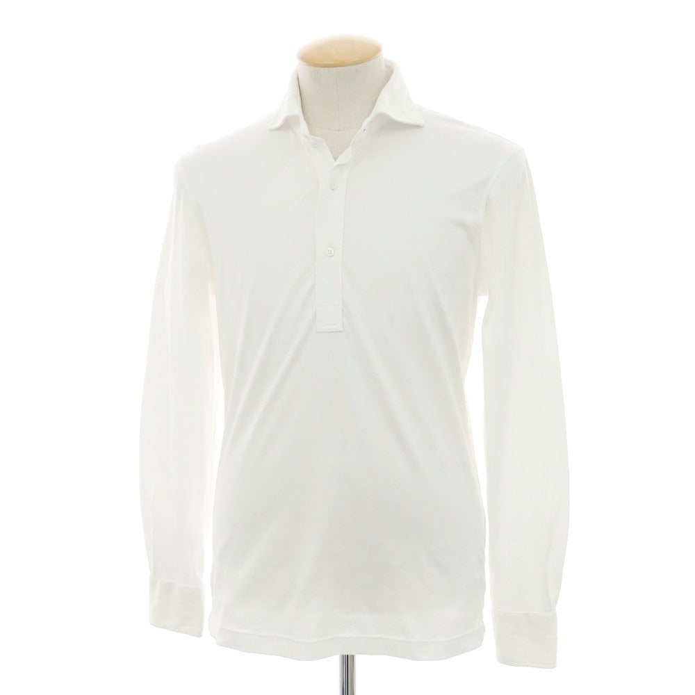 【中古】ブルネロクチネリ Brunello Cucinelli コットン ホリゾンタルカラー 長袖ポロシャツ ホワイト【 XXS 】【 状態ランクB 】【 メンズ 】