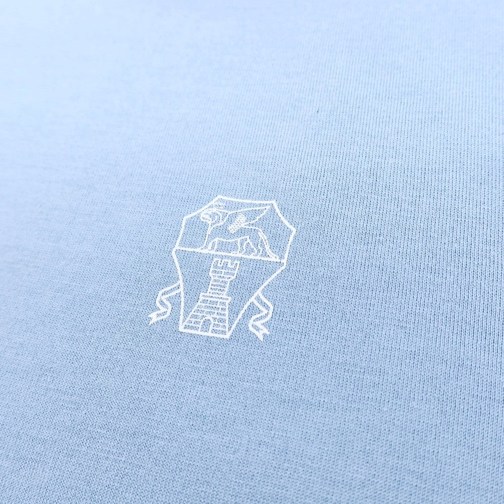 【中古】ブルネロクチネリ Brunello Cucinelli コットン クルーネック 半袖Ｔシャツ ライトブルー【サイズS】【 状態ランクB 】【 メンズ 】