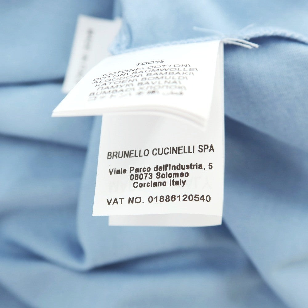 【中古】ブルネロクチネリ Brunello Cucinelli コットン クルーネック 半袖Ｔシャツ ライトブルー【サイズS】【 状態ランクB 】【 メンズ 】