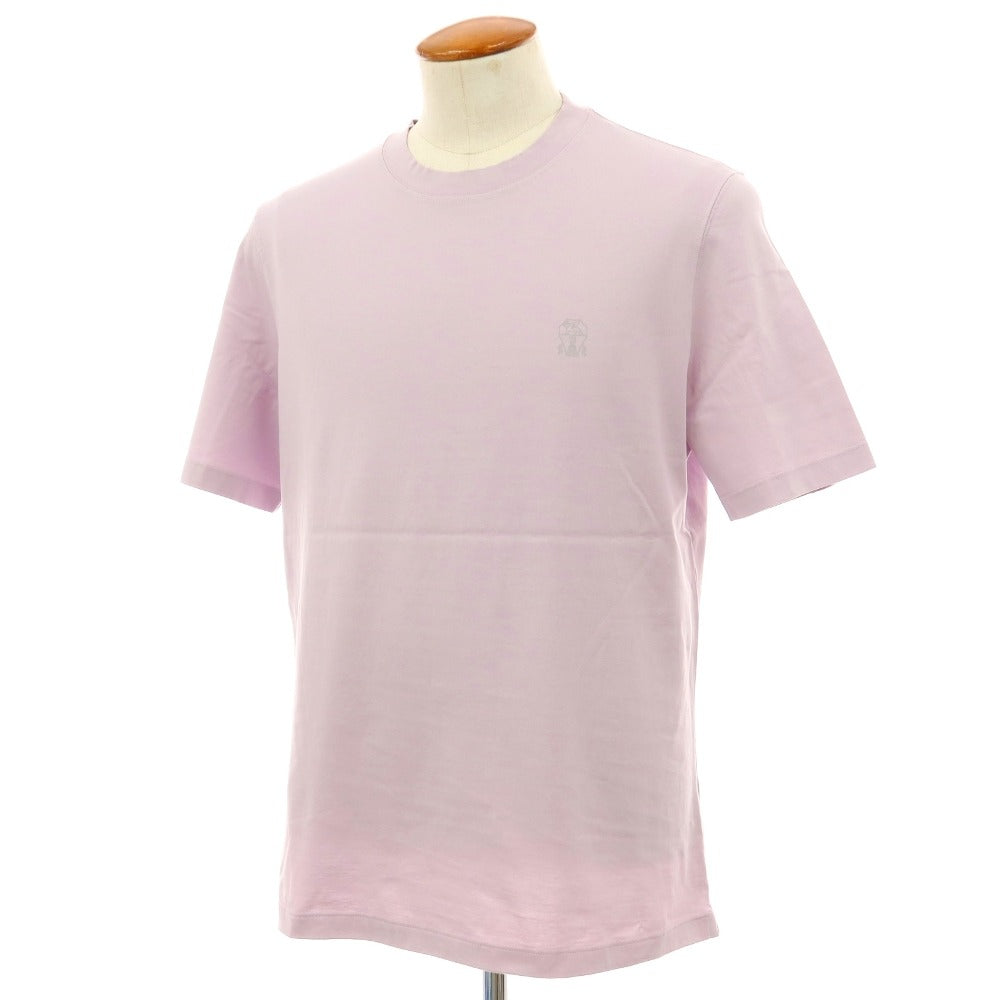 【中古】ブルネロクチネリ Brunello Cucinelli コットン クルーネック 半袖Ｔシャツ ライトパープル【サイズM】【 状態ランクB 】【 メンズ 】