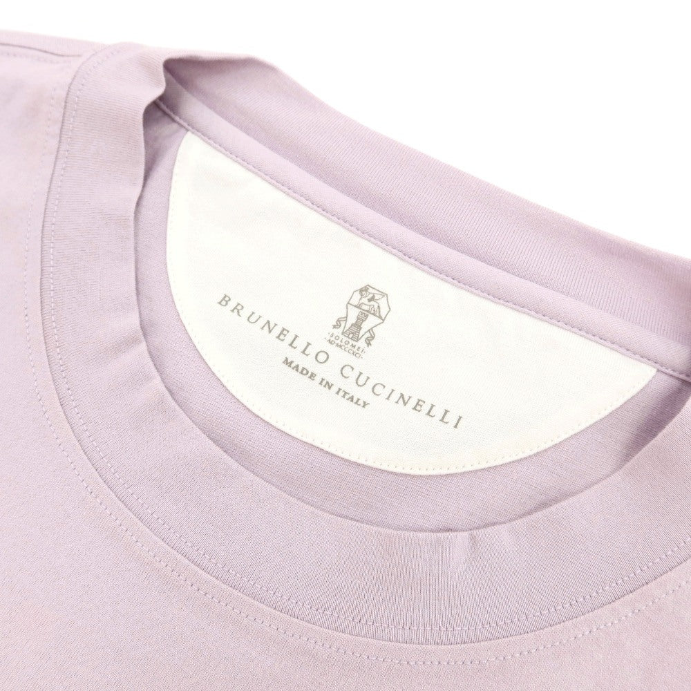 【中古】ブルネロクチネリ Brunello Cucinelli コットン クルーネック 半袖Ｔシャツ ライトパープル【サイズM】【 状態ランクB 】【 メンズ 】