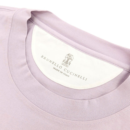 【中古】ブルネロクチネリ Brunello Cucinelli コットン クルーネック 半袖Ｔシャツ ライトパープル【サイズM】【 状態ランクB 】【 メンズ 】