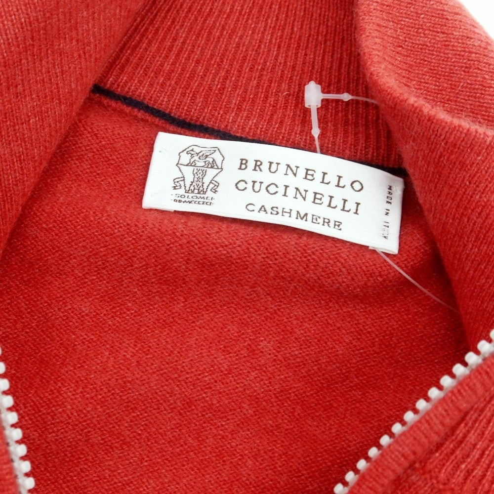 【中古】ブルネロクチネリ Brunello Cucinelli カシミヤ ハーフジップニット レッド系【 46 】【 状態ランクA 】【 メンズ 】