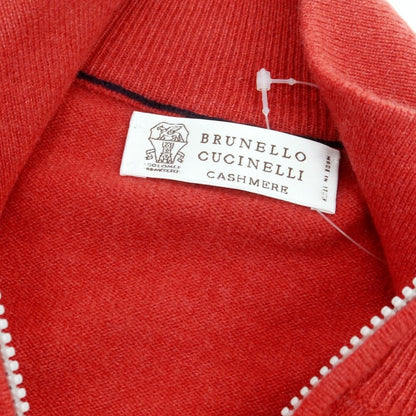 【中古】ブルネロクチネリ Brunello Cucinelli カシミヤ ハーフジップニット レッド系【 46 】【 状態ランクA 】【 メンズ 】