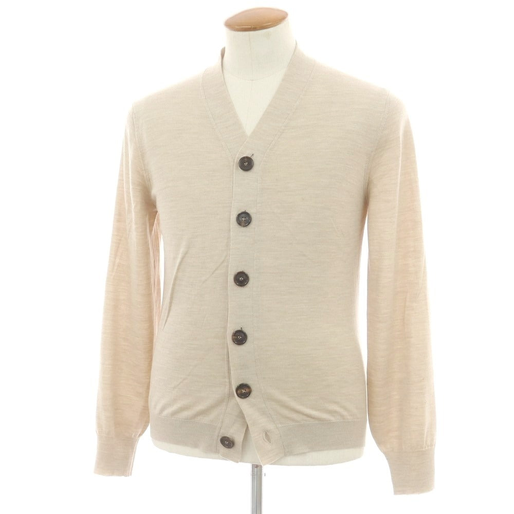 【中古】ブルネロクチネリ Brunello Cucinelli ハイゲージウールカシミヤ カーディガン ベージュ【 46 】【 状態ランクC 】【 メンズ 】