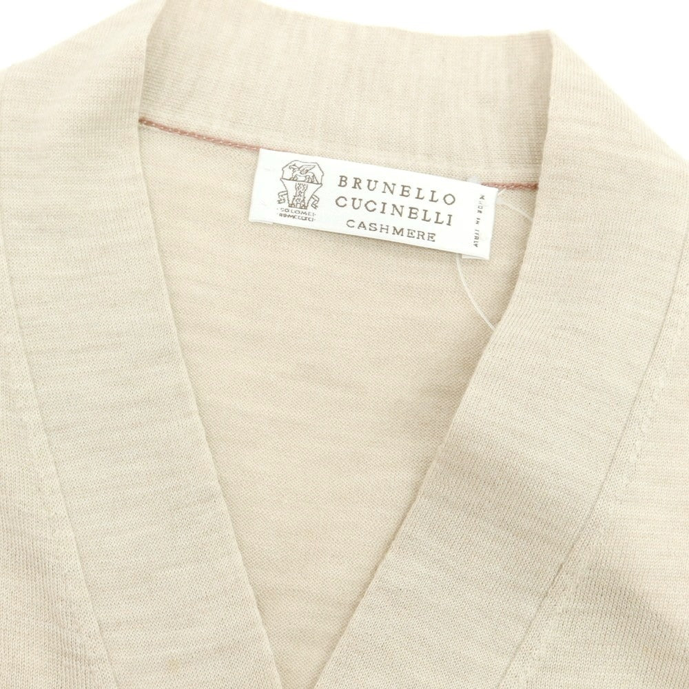 【中古】ブルネロクチネリ Brunello Cucinelli ハイゲージウールカシミヤ カーディガン ベージュ【 46 】【 状態ランクC 】【 メンズ 】