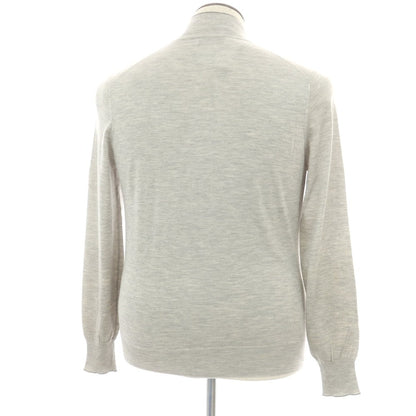 【中古】ブルネロクチネリ Brunello Cucinelli カシミヤシルク ジップアップカーディガン ライトグレー【 50 】【 状態ランクC 】【 メンズ 】
