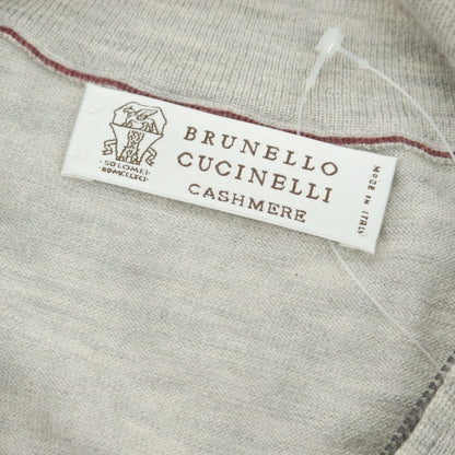 【中古】ブルネロクチネリ Brunello Cucinelli カシミヤシルク ジップアップカーディガン ライトグレー【 50 】【 状態ランクC 】【 メンズ 】