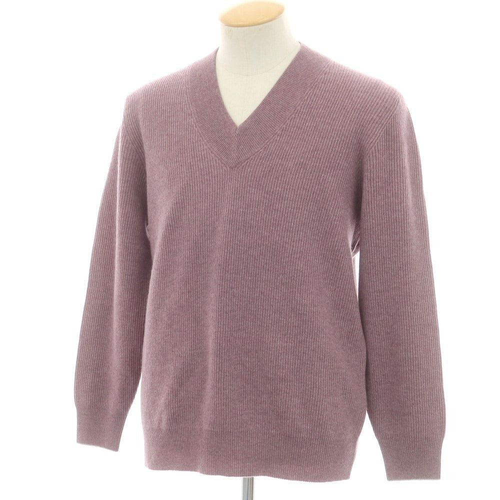 【中古】ブルネロクチネリ Brunello Cucinelli カシミヤ Vネックニット グレイッシュパープル【 46 】【 状態ランクA 】【 メンズ 】